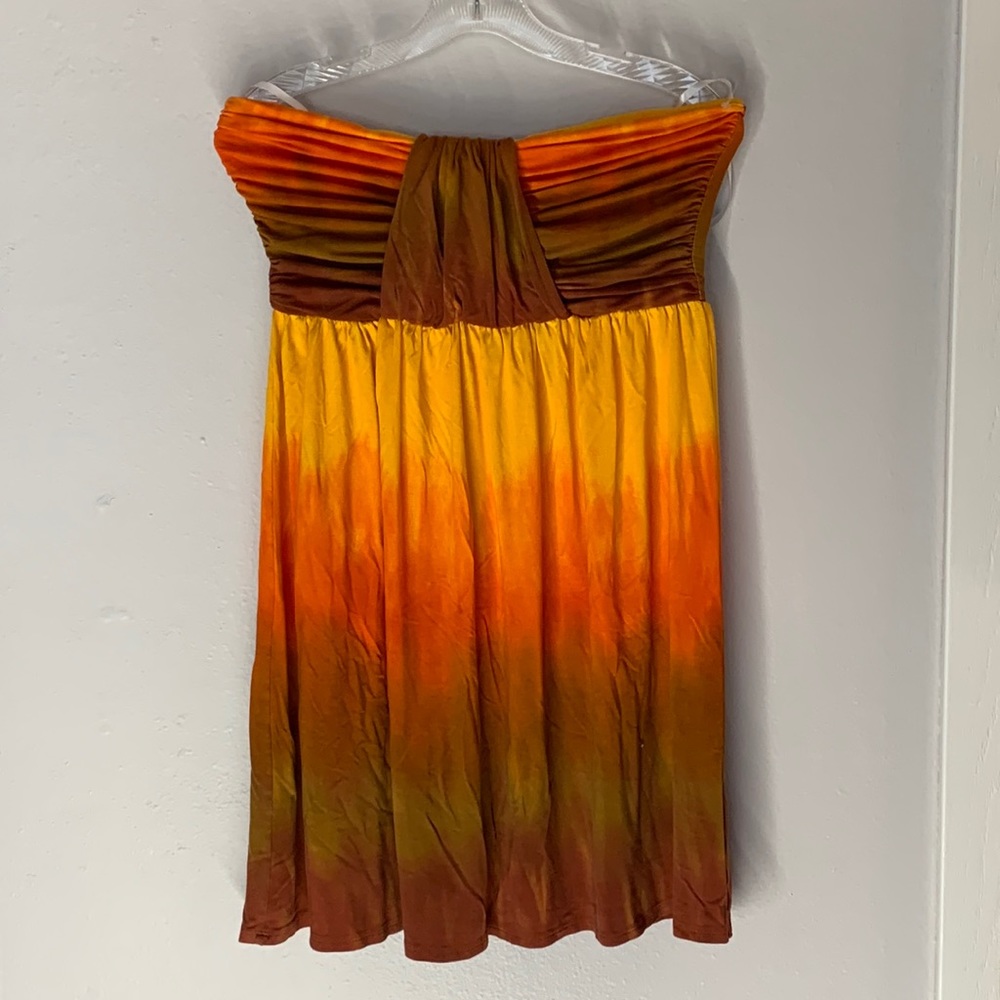 Boston Proper Sunset Tube Bandeau Ombre Shirt Sz L H009
